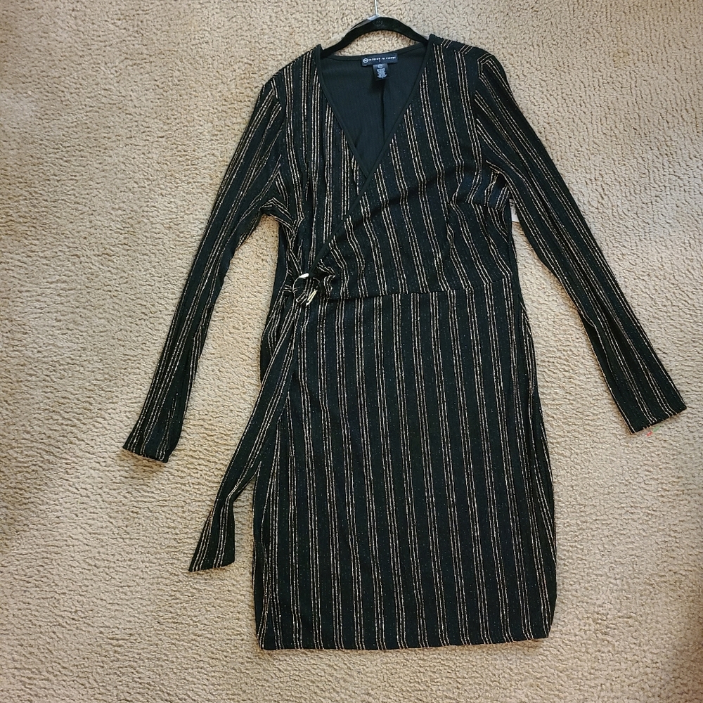 Black & Gold Midi Dress